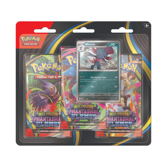 Pokémon: Mega Phantasmal Flames - 3-Pack Blister