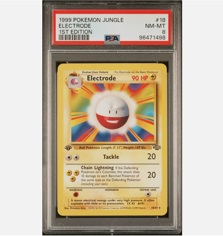 POKEMON: JUNGLE 1ST ED #18 ELECTRODE PSA 8 – LEGENDARY LOOT POKEMON: JUNGLE 1ST ED #18 ELECTRODE PSA 8 – LEGENDARY LOOT