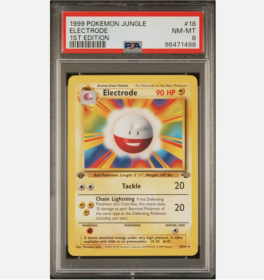 POKEMON: JUNGLE 1ST ED #18 ELECTRODE PSA 8