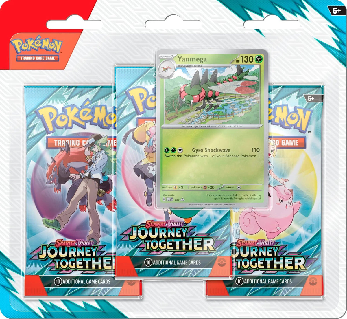 Pokémon: Journey Together - 3 Pack Blister (Yanmega)