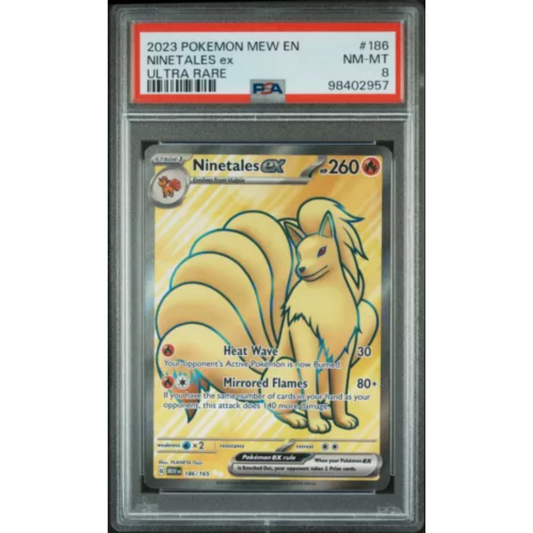 POKEMON: SCARLET & VIOLET - 151 #186 ULTRA RARE/NINETALES EX PSA 8